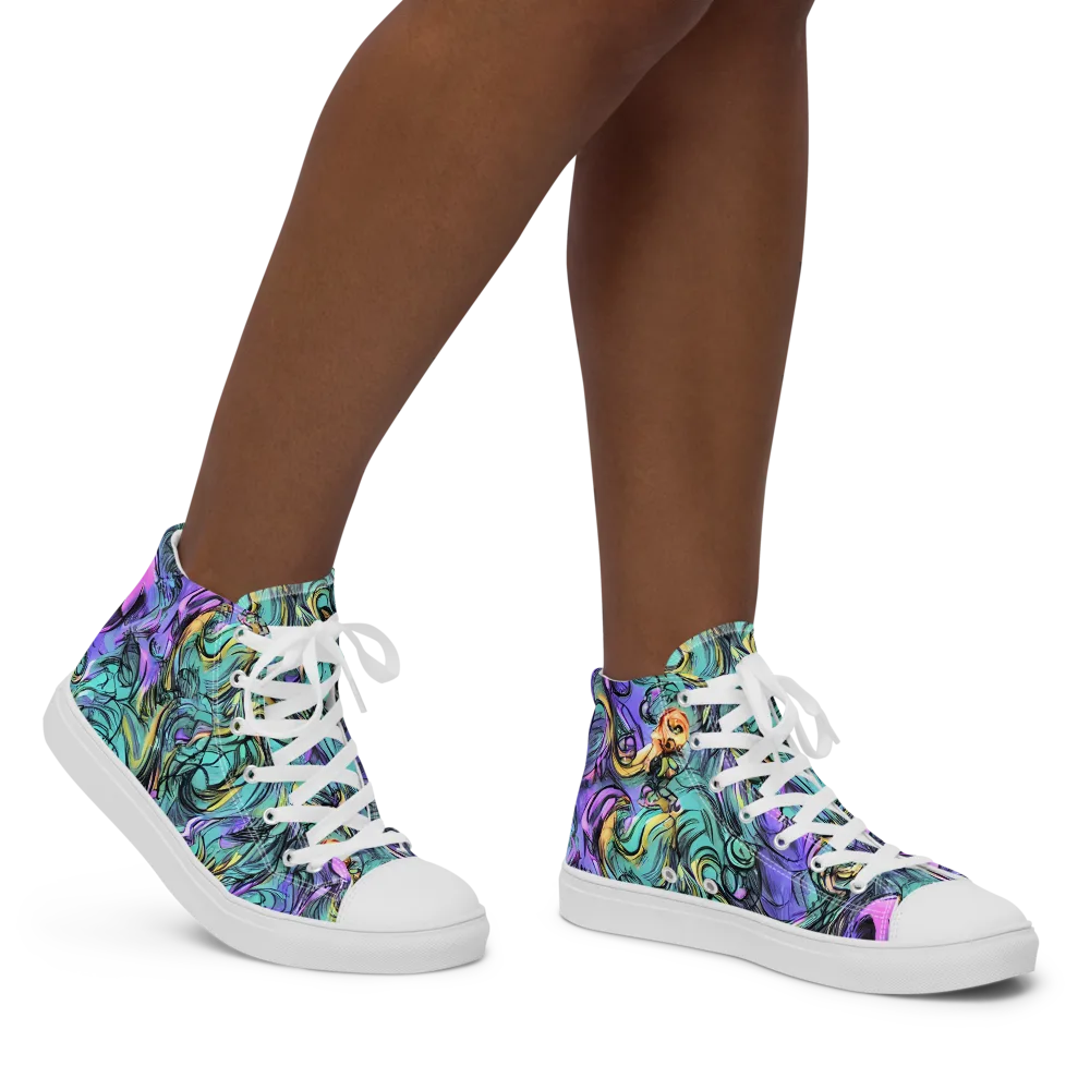 Dreamwave Botanica on Women's High Top Canvas Shoes — Right