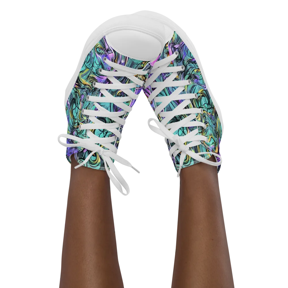 Dreamwave Botanica on Women's High Top Canvas Shoes — Front