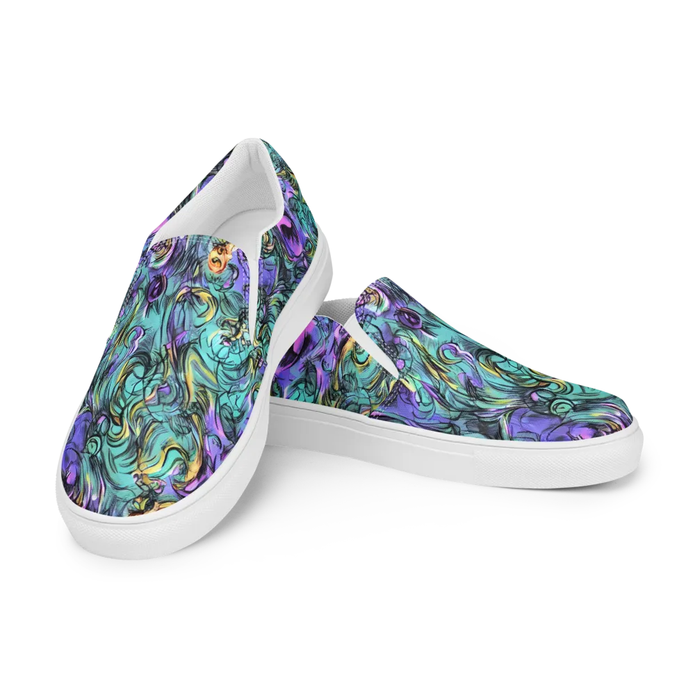 Dreamwave Botanica on Men's Slip-On Canvas Shoes — Left Front