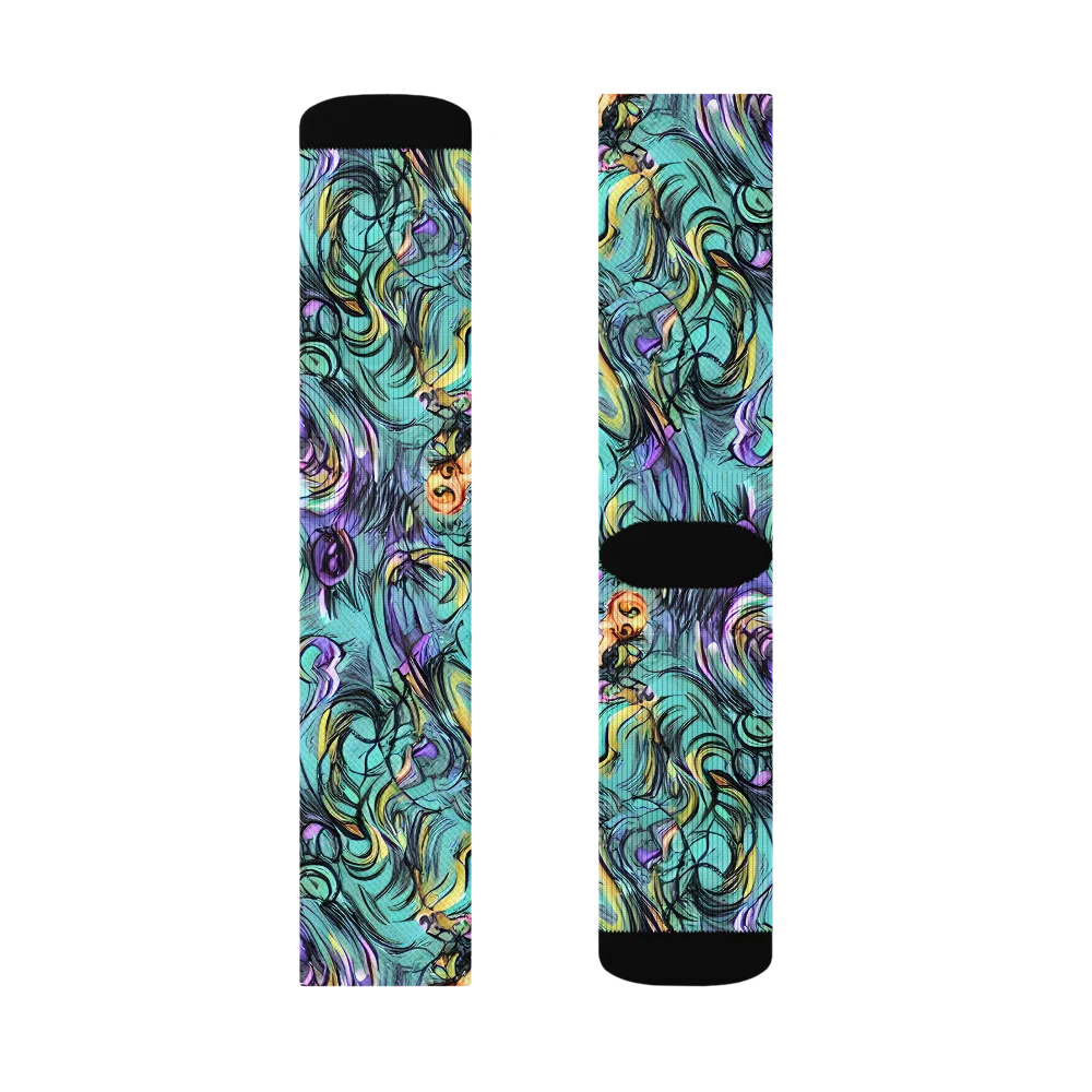 Dreamwave Botanica on Socks — Left Sock