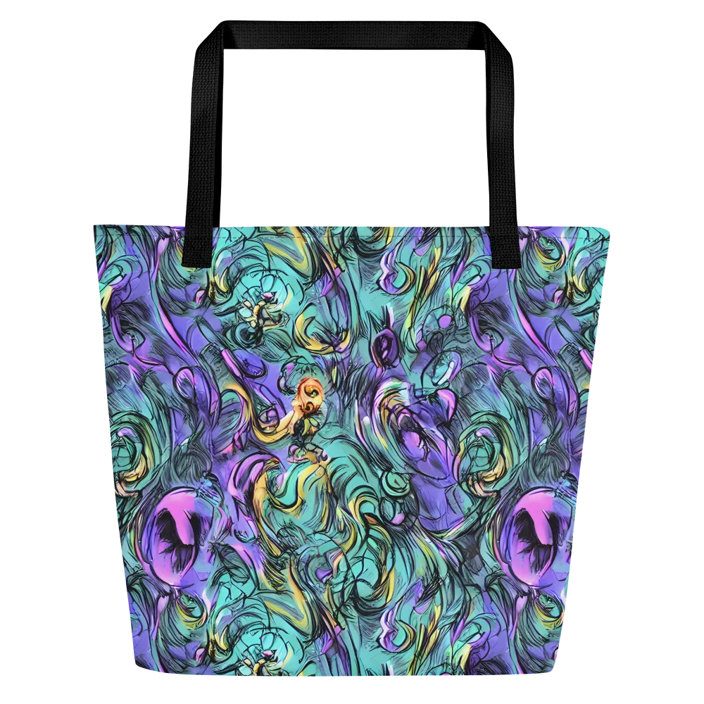 Dreamwave Botanica on Large Tote Bag W/ Pocket — Front