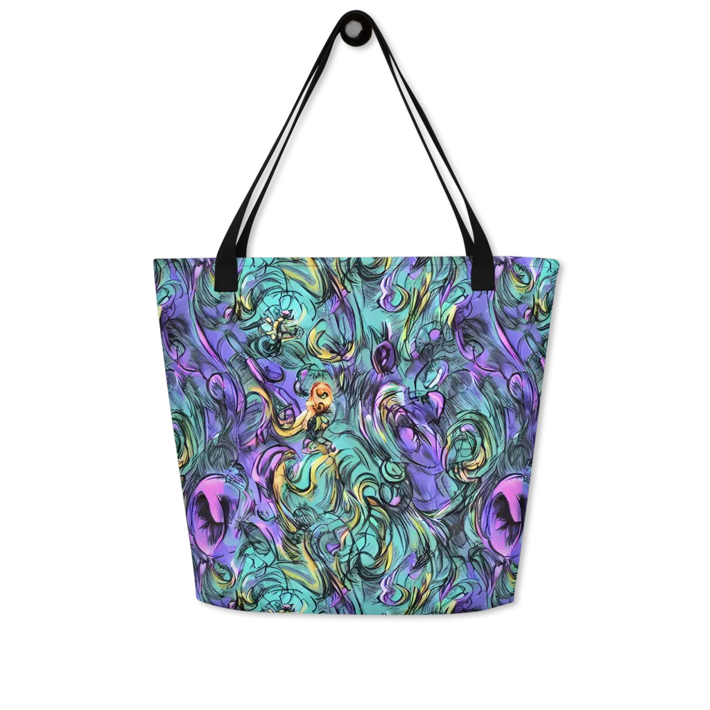 Dreamwave Botanica on Large Tote Bag W/ Pocket — Front