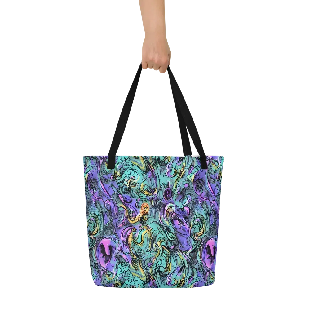Dreamwave Botanica on Large Tote Bag W/ Pocket — Front