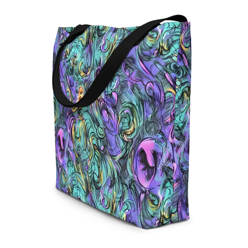 Dreamwave Botanica on Large Tote Bag W/ Pocket — Front