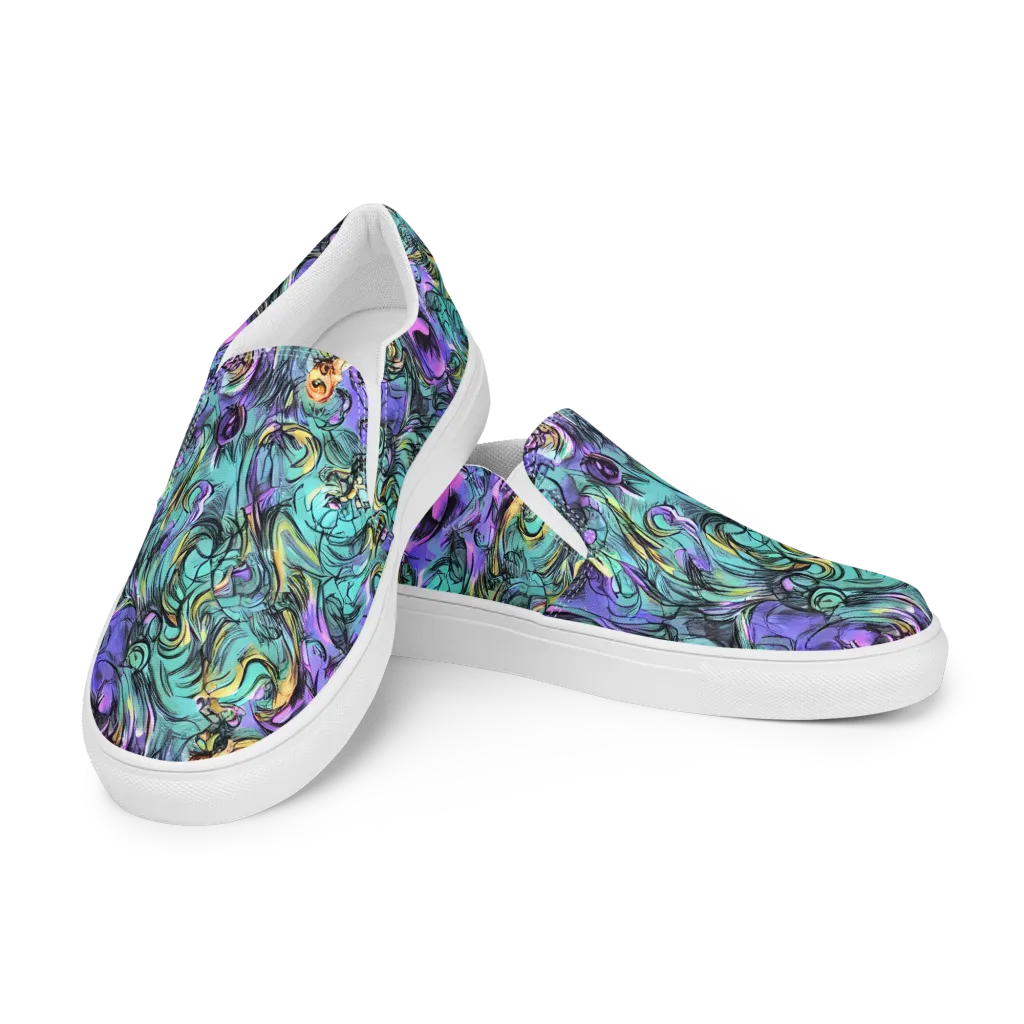 Dreamwave Botanica on Women's Slip-On Canvas Shoes — Left Front