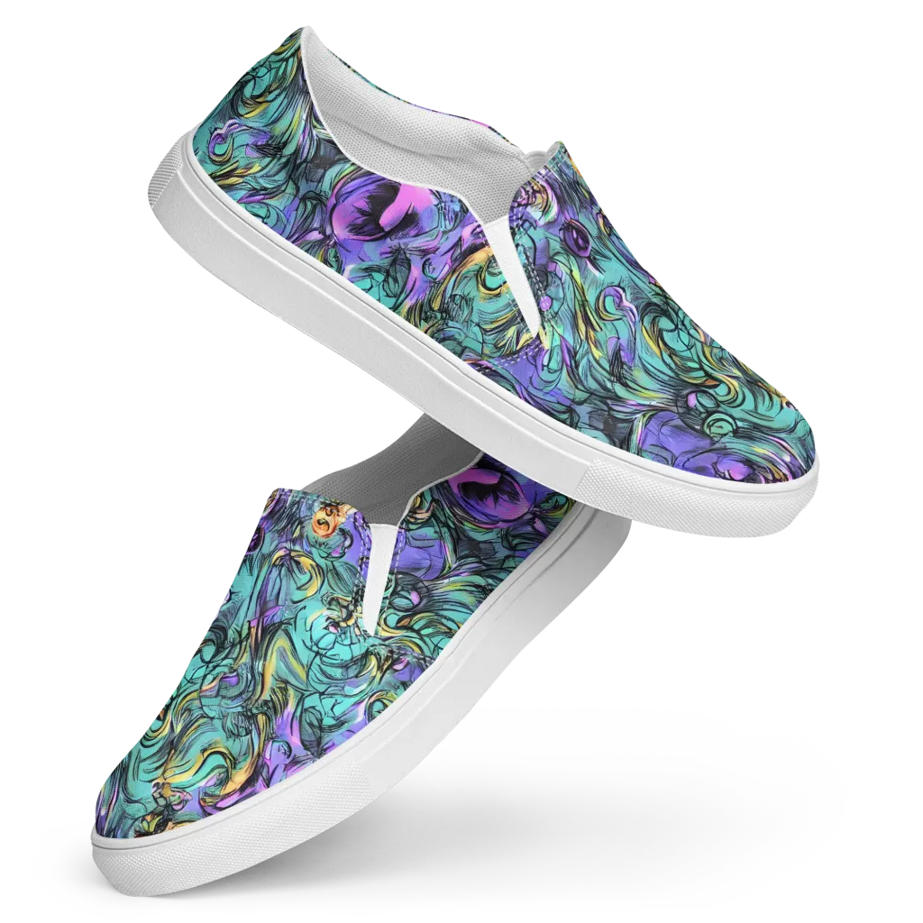 Dreamwave Botanica on Women's Slip-On Canvas Shoes — Front