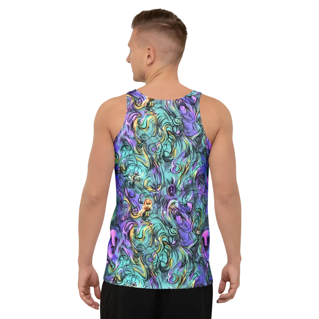 Dreamwave Botanica on Men's Tank Top — Back