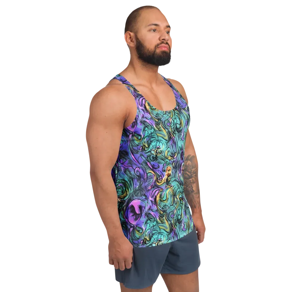 Dreamwave Botanica on Men's Tank Top — Right Front