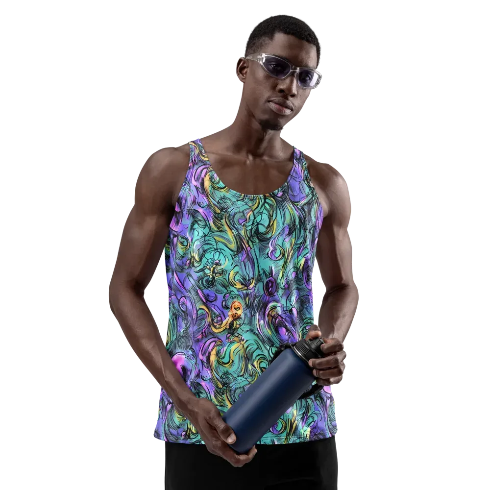 Dreamwave Botanica on Men's Tank Top — Front