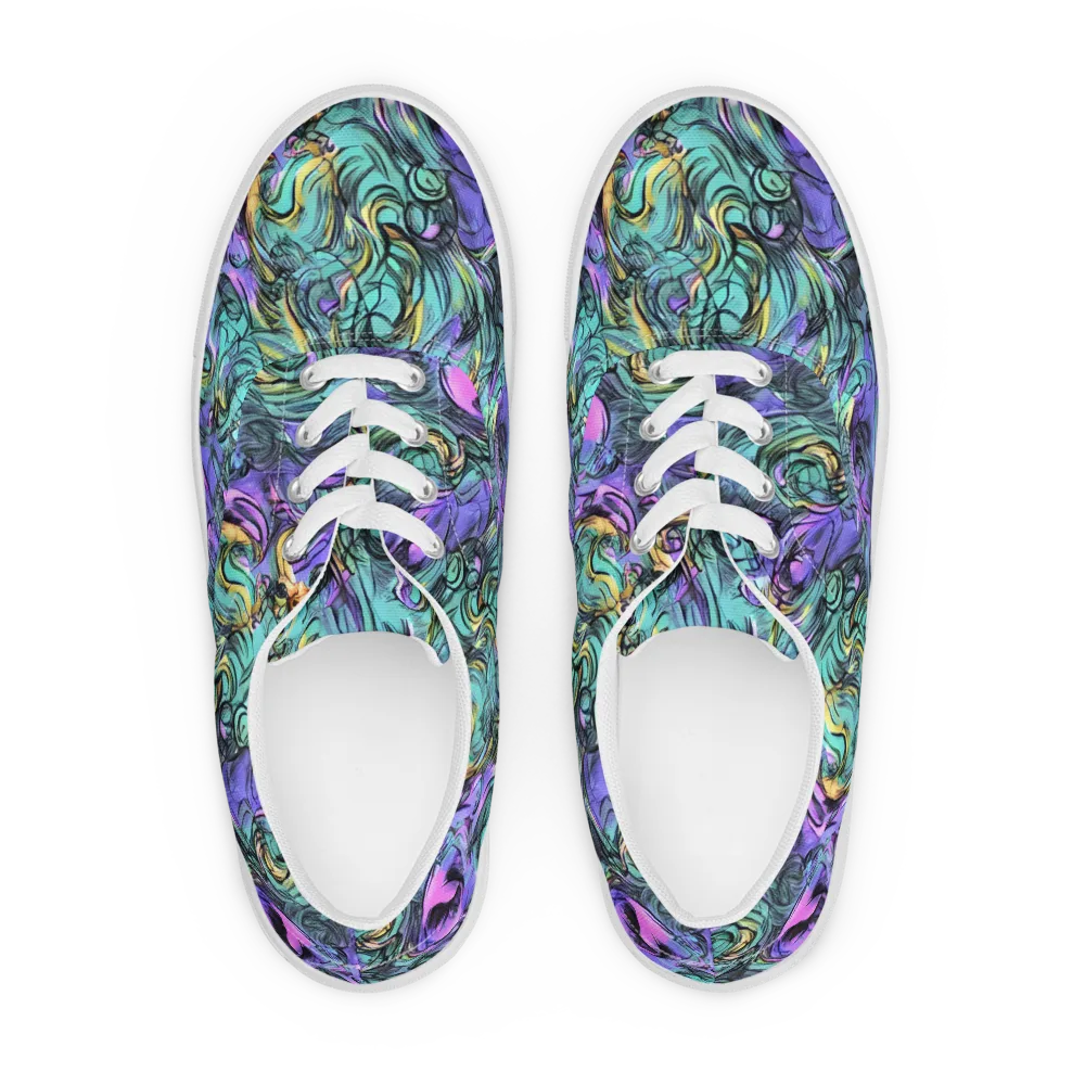Dreamwave Botanica on Men's Lace-Up Canvas Shoes — Front