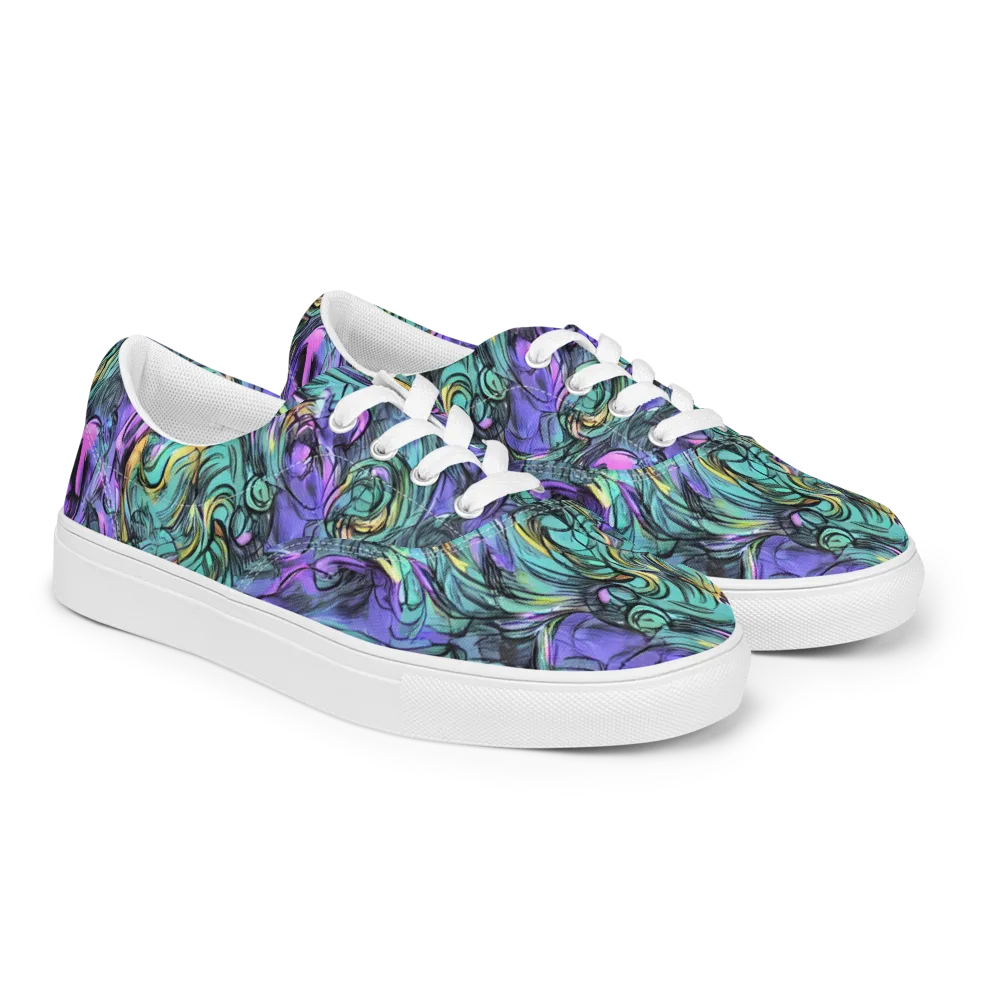 Dreamwave Botanica on Men's Lace-Up Canvas Shoes — Right Front