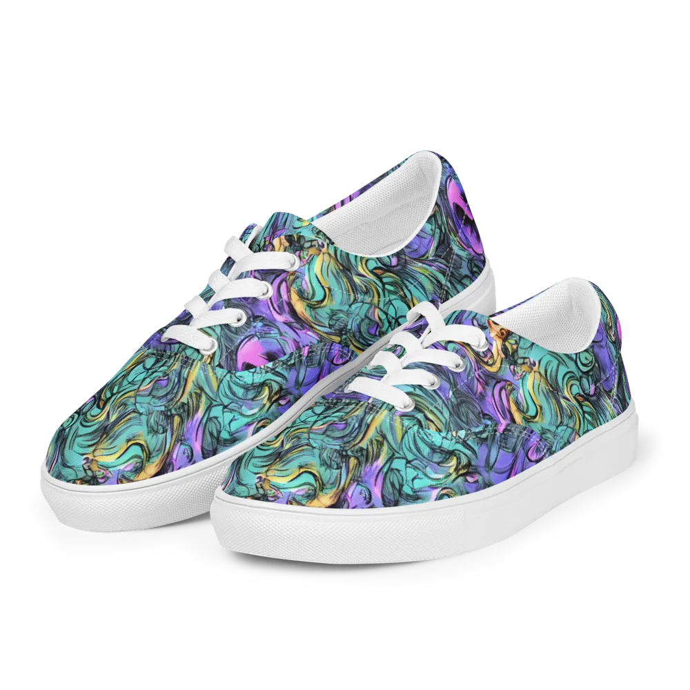 Dreamwave Botanica on Men's Lace-Up Canvas Shoes — Left Front