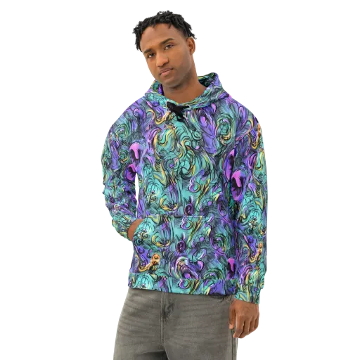 Dreamwave Botanica on a Cotton Hoodie