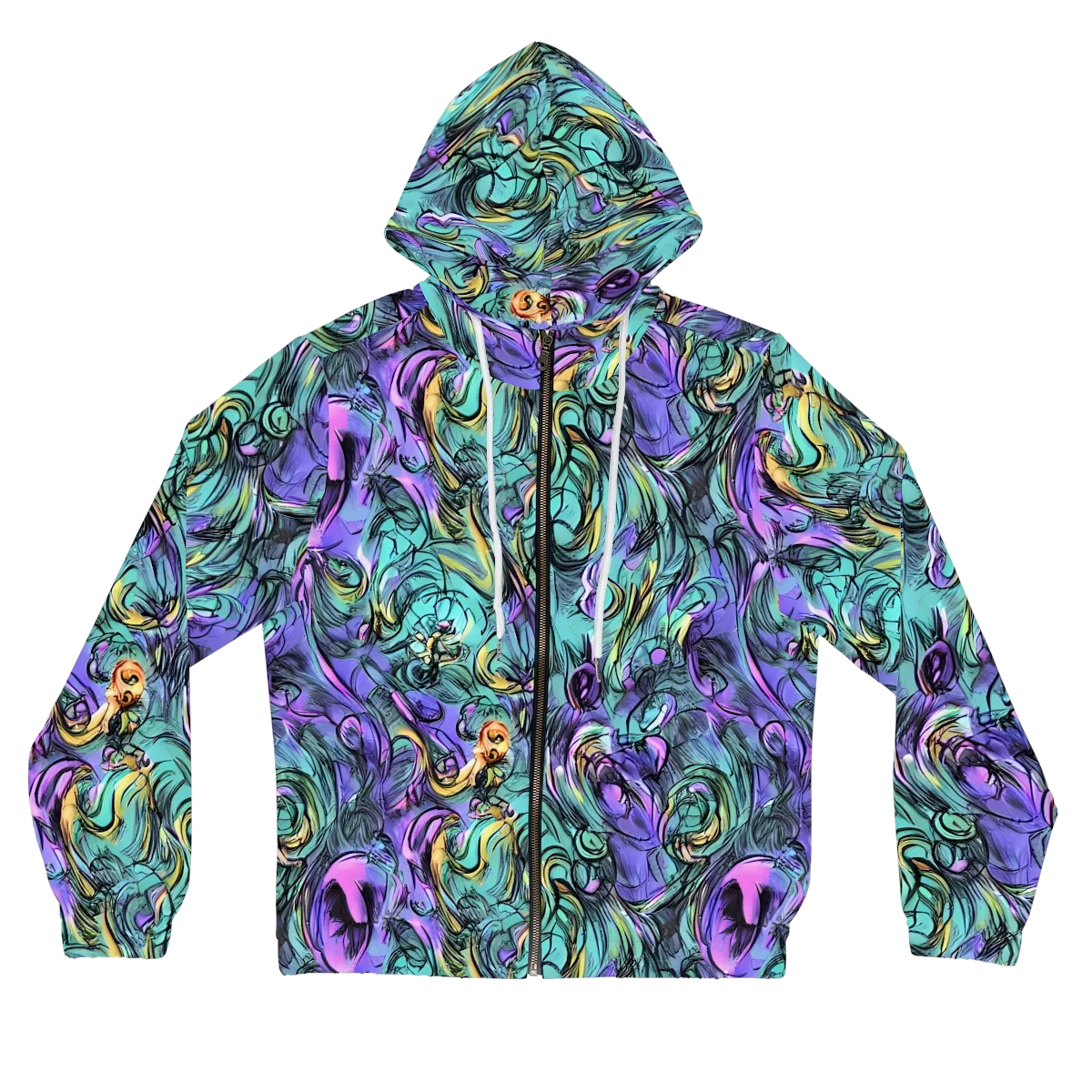 Dreamwave Botanica on Women's Full-Zip Hoodie — Front