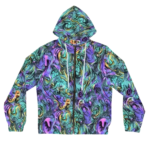 Dreamwave Botanica on a Women's Full-Zip Hoodie