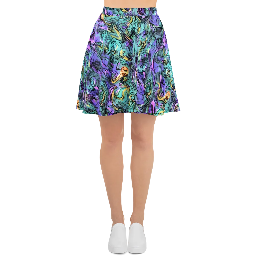 Dreamwave Botanica on Skater Skirt — Front