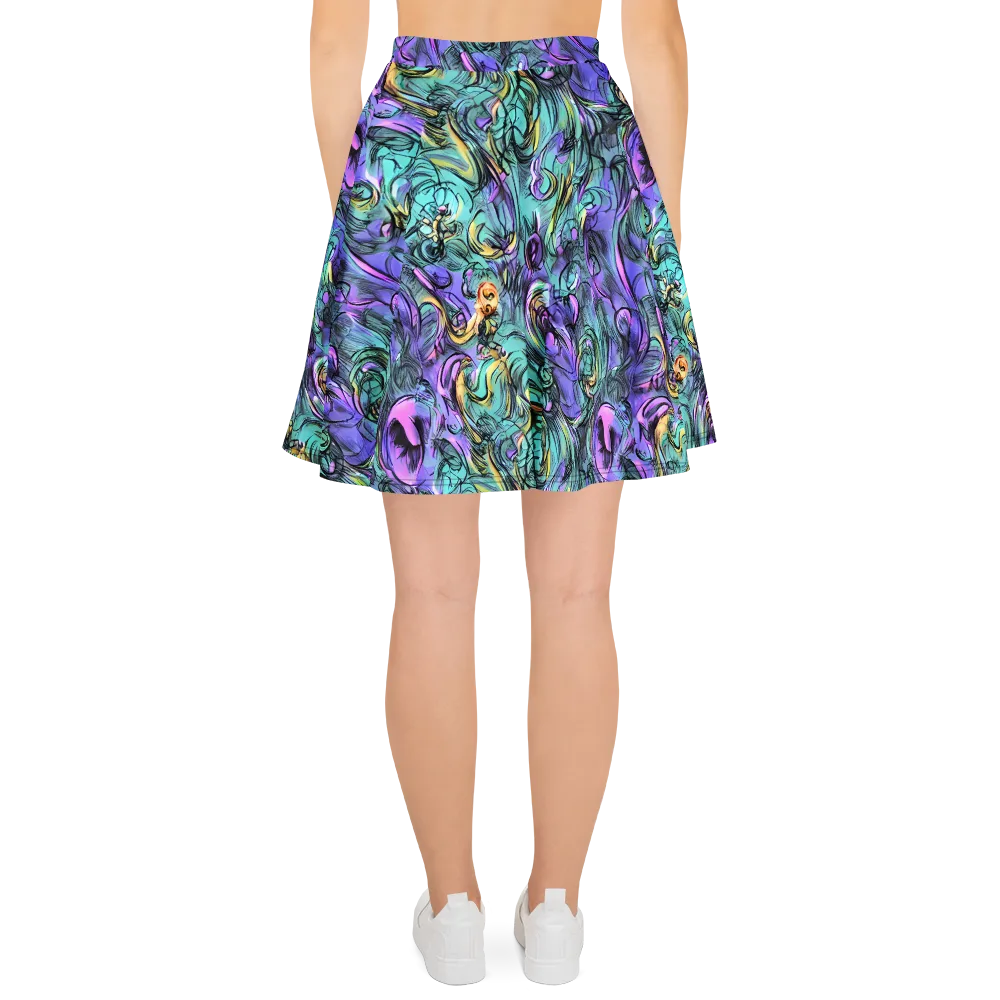 Dreamwave Botanica on Skater Skirt — Back