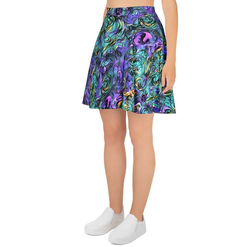 Dreamwave Botanica on Skater Skirt — Left
