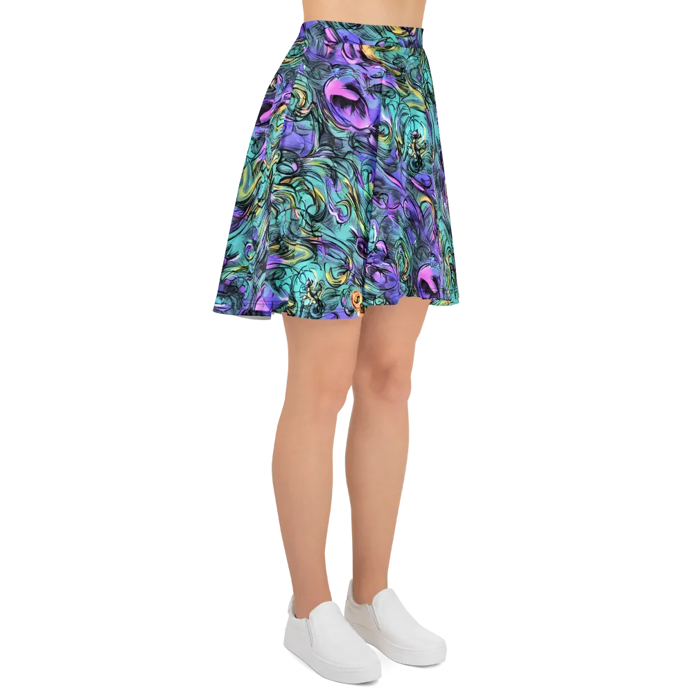 Dreamwave Botanica on Skater Skirt — Right