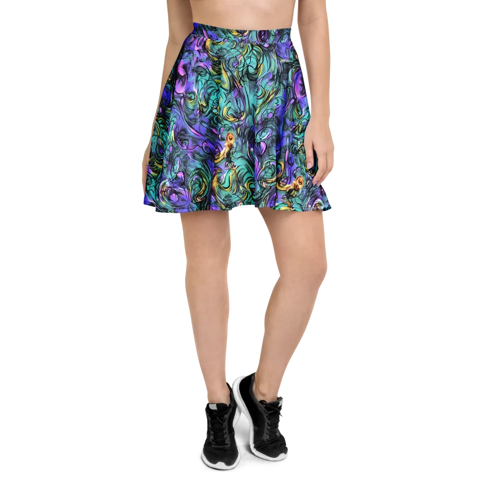 Dreamwave Botanica on Skater Skirt — Front