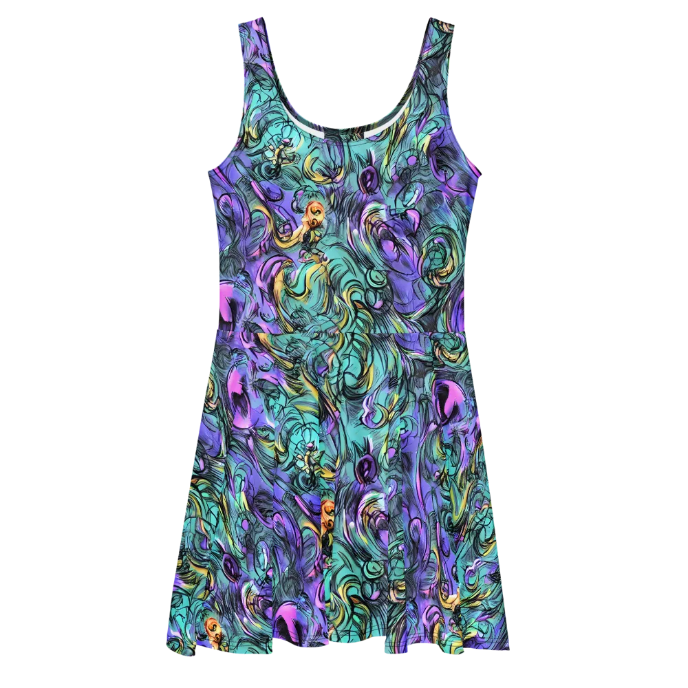 Dreamwave Botanica on Skater Dress — Front