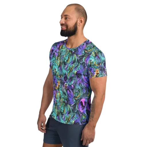 Dreamwave Botanica on a Men's Athletic T-Shirt