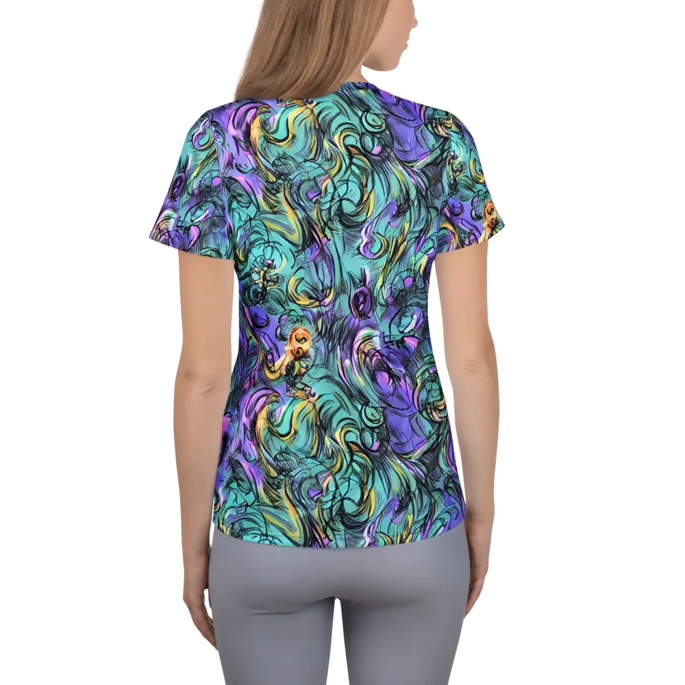 Dreamwave Botanica on Women's Athletic T-Shirt — Back
