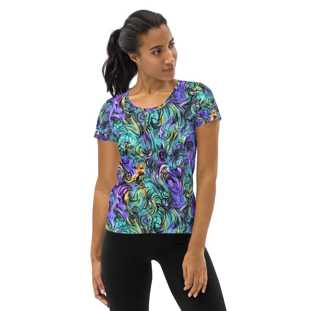 Dreamwave Botanica on Women's Athletic T-Shirt — Front