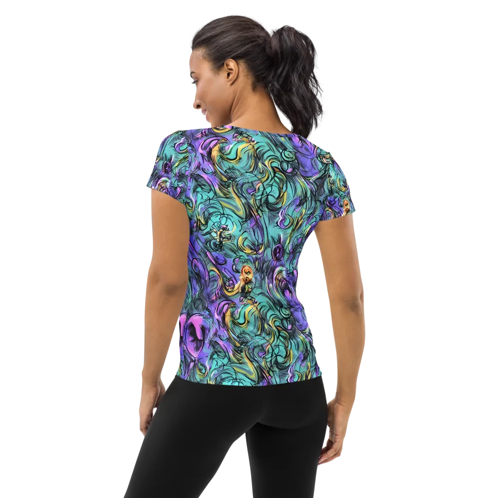 Dreamwave Botanica on Women's Athletic T-Shirt — Back