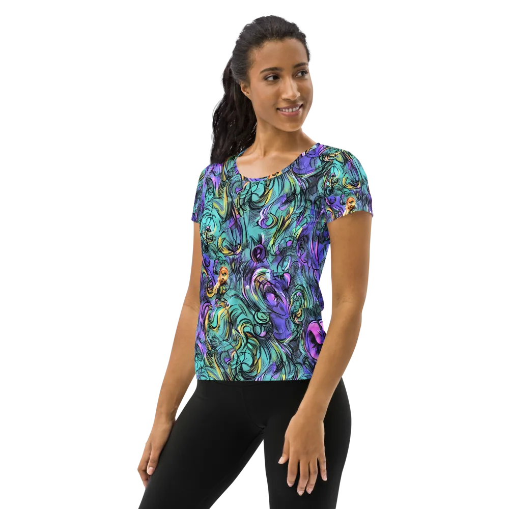 Dreamwave Botanica on Women's Athletic T-Shirt — Left