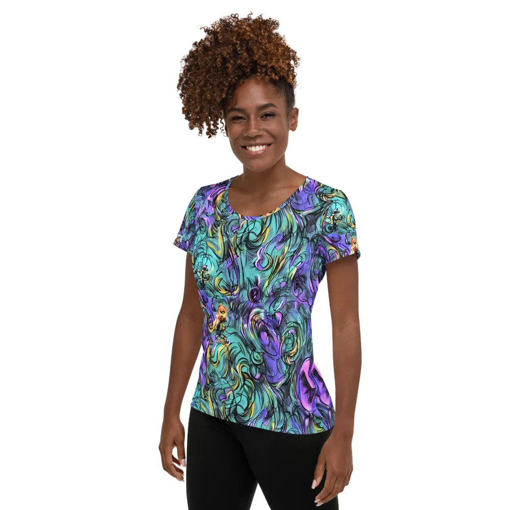 Dreamwave Botanica on Women's Athletic T-Shirt — Left