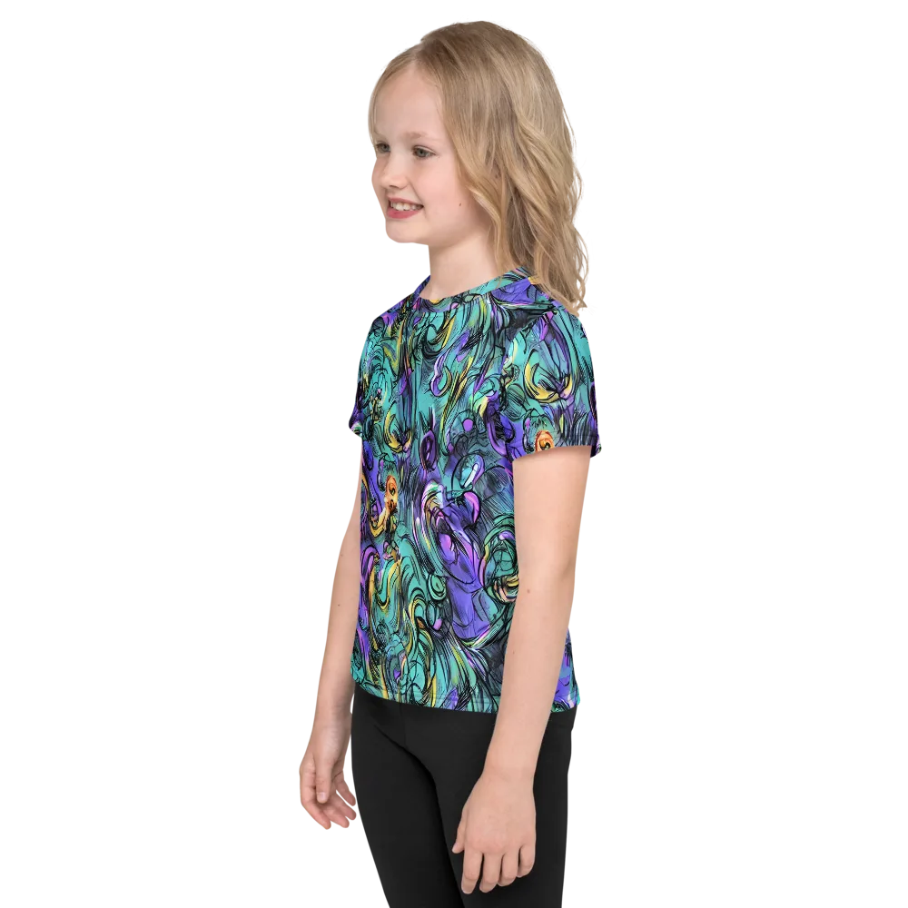 Dreamwave Botanica on Kids Crew Neck T-Shirt — Left