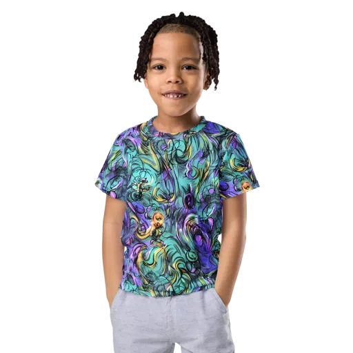 Dreamwave Botanica on a Kids Crew Neck T-Shirt