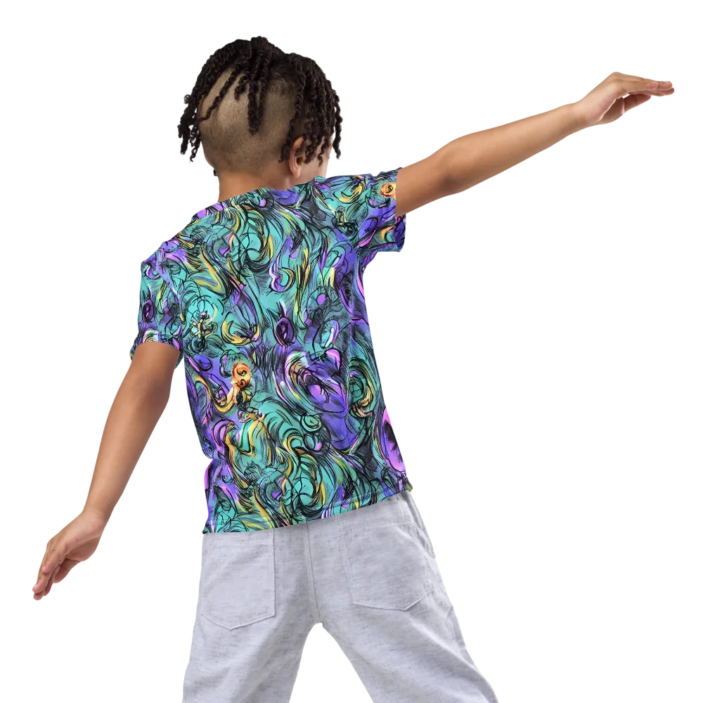 Dreamwave Botanica on Kids Crew Neck T-Shirt — Back