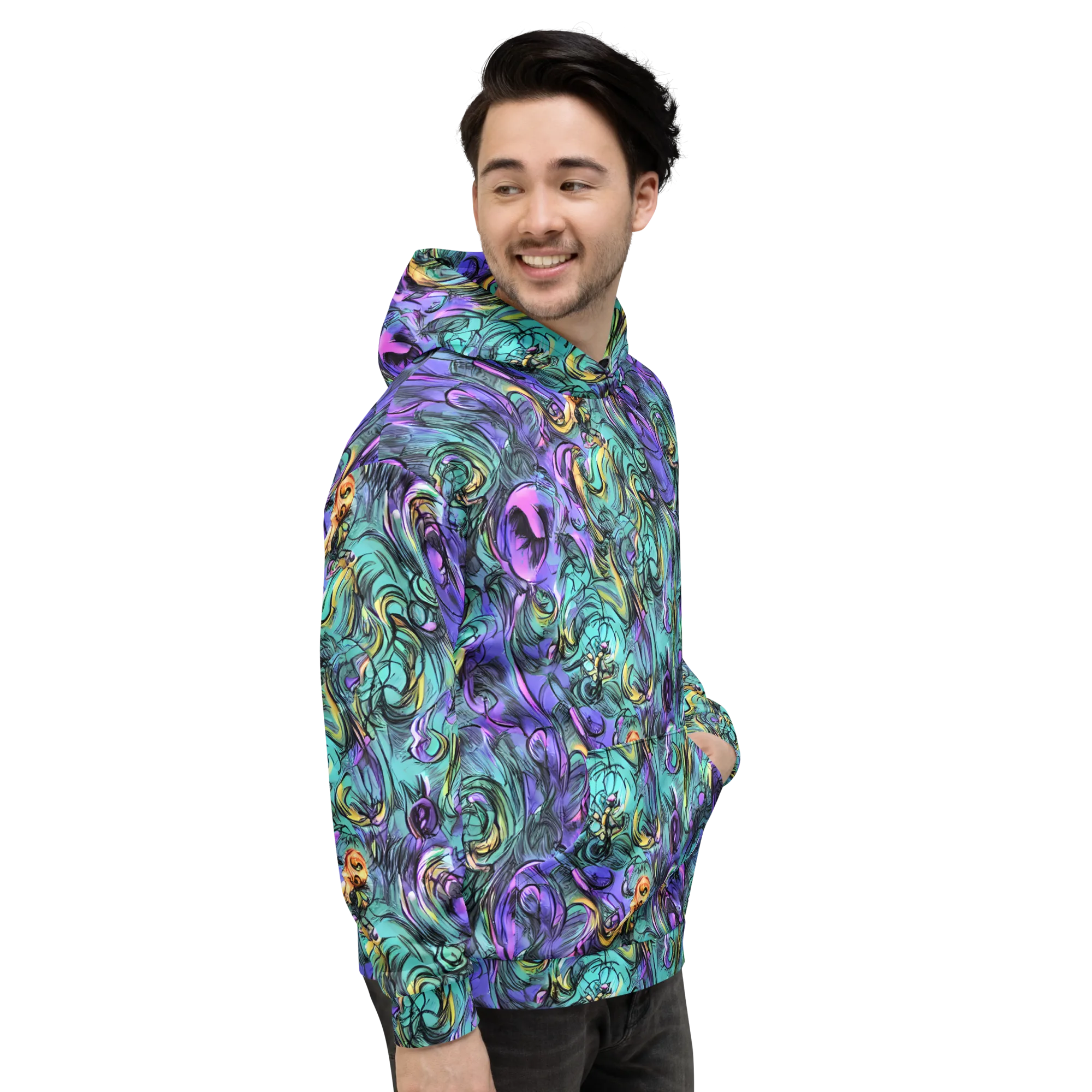 Dreamwave Botanica on Hoodie — Right