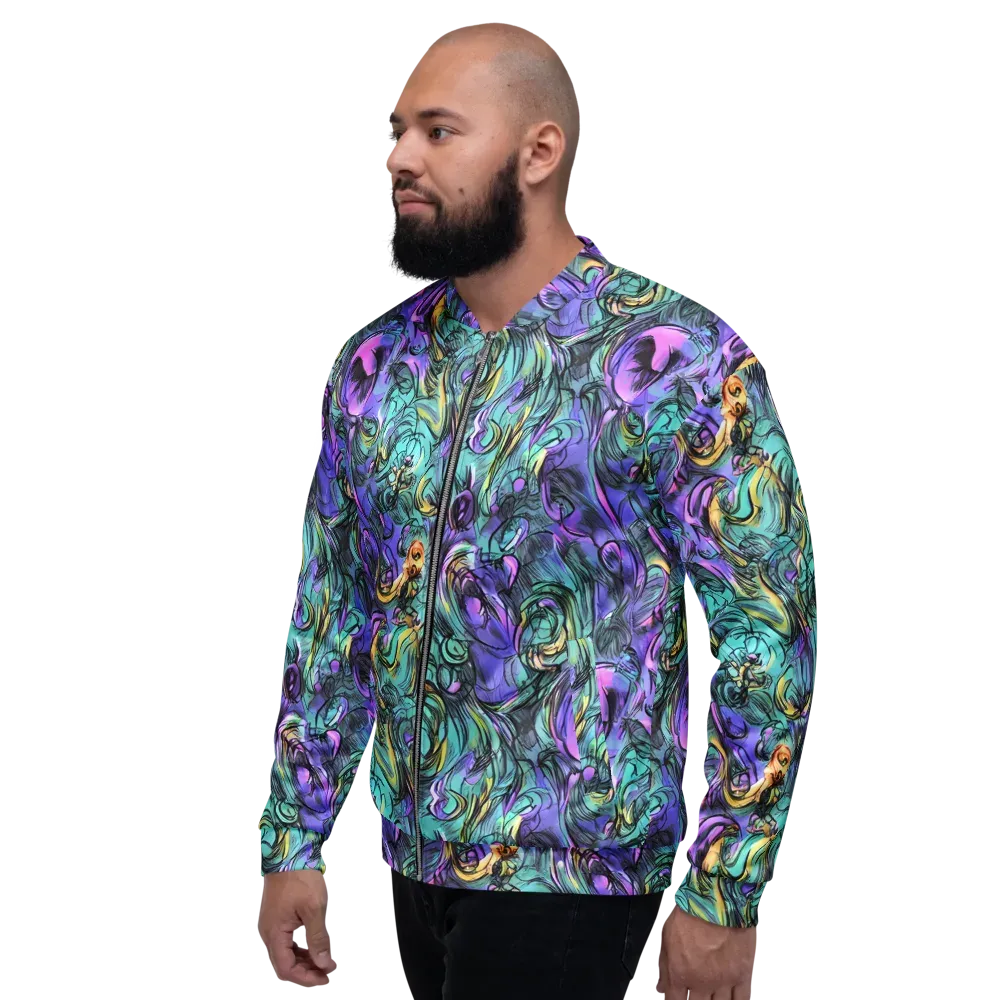 Dreamwave Botanica on Bomber Jacket — Left