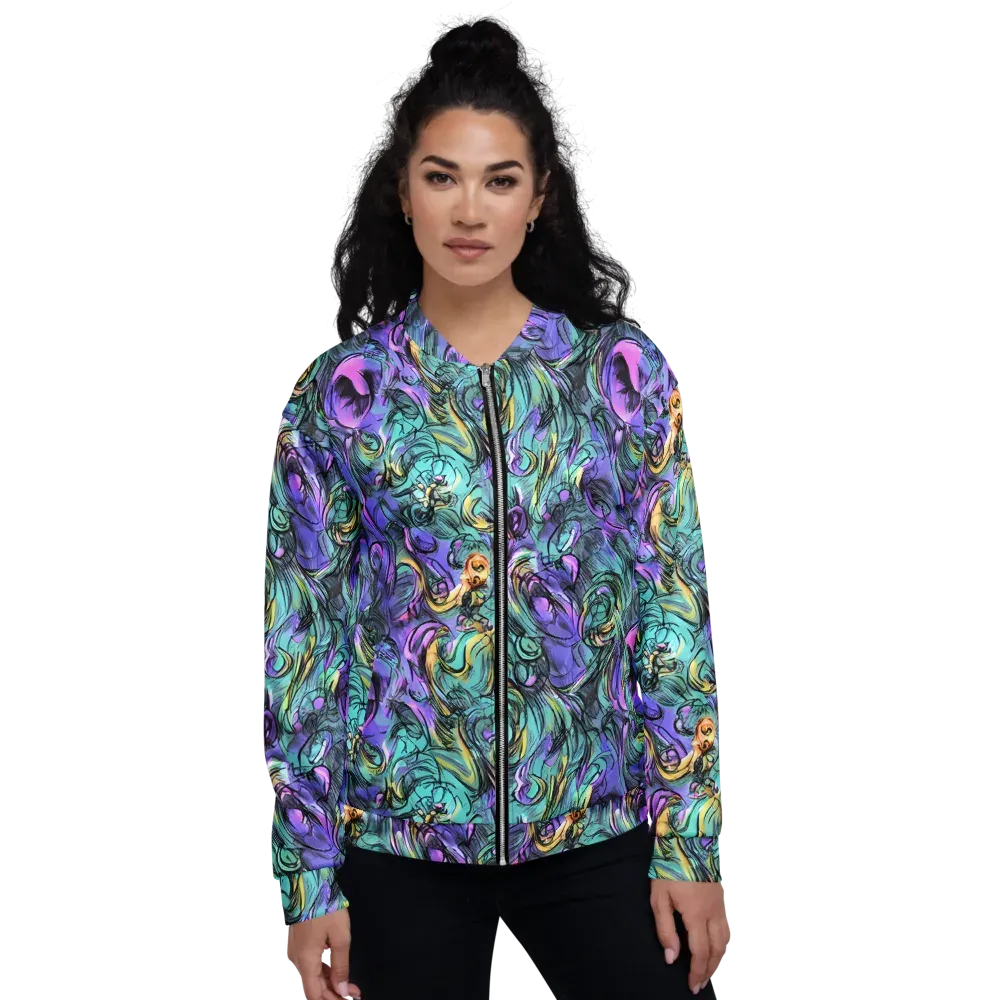 Dreamwave Botanica on Bomber Jacket — Front
