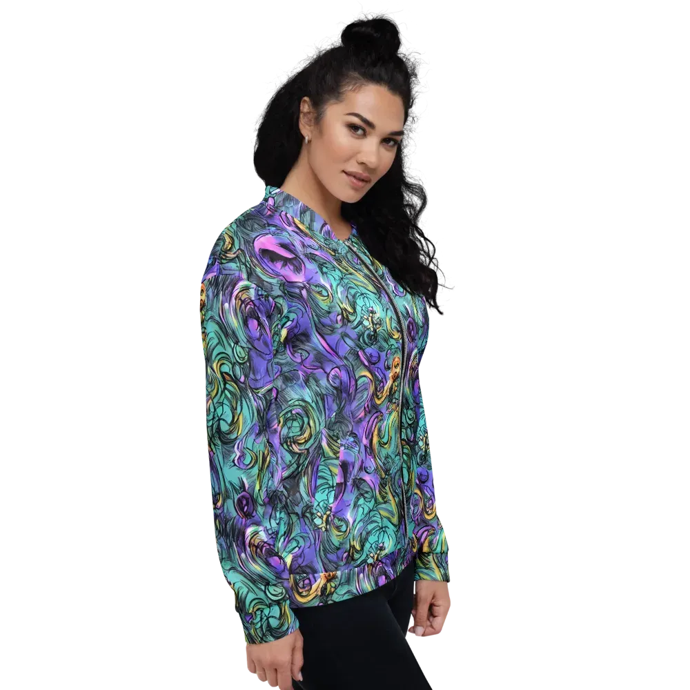 Dreamwave Botanica on Bomber Jacket — Right