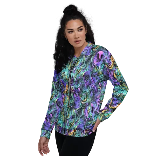 Dreamwave Botanica on a Bomber Jacket