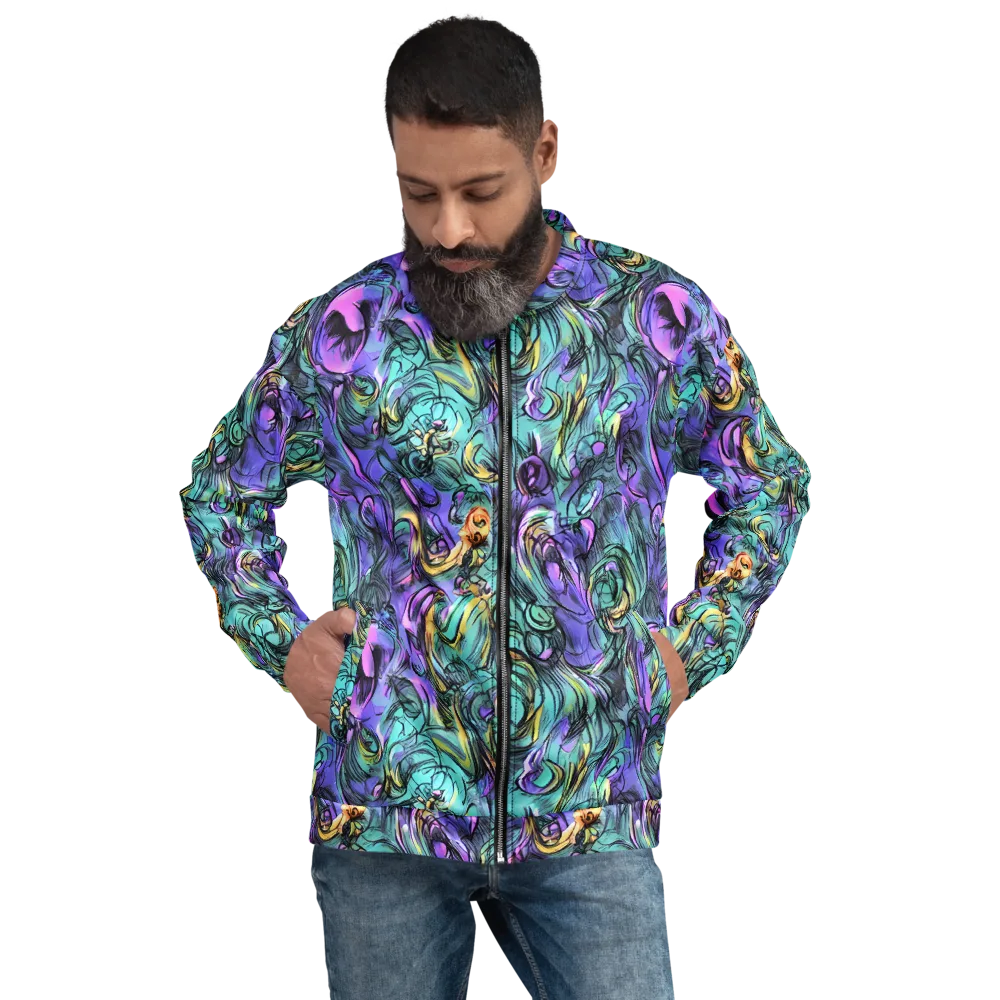 Dreamwave Botanica on Bomber Jacket — Front