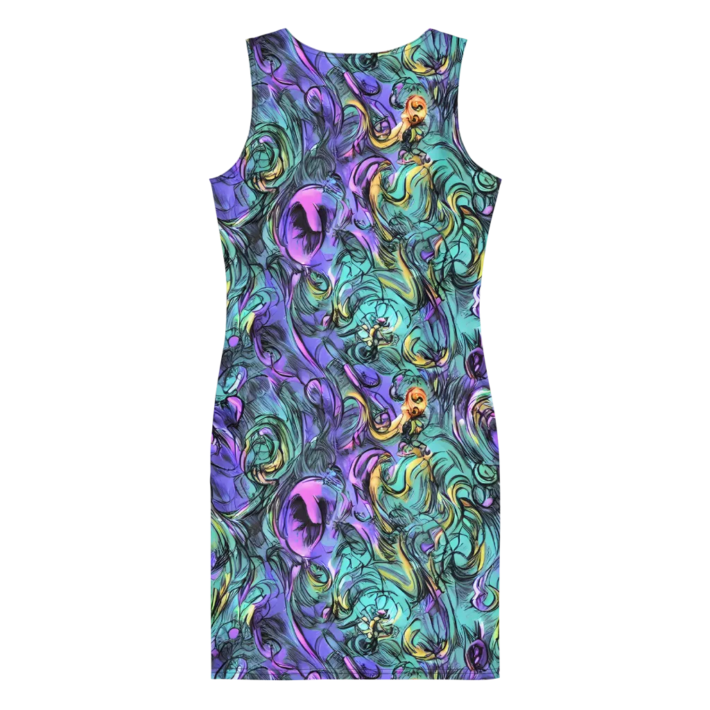 Dreamwave Botanica on Bodycon Dress — Back