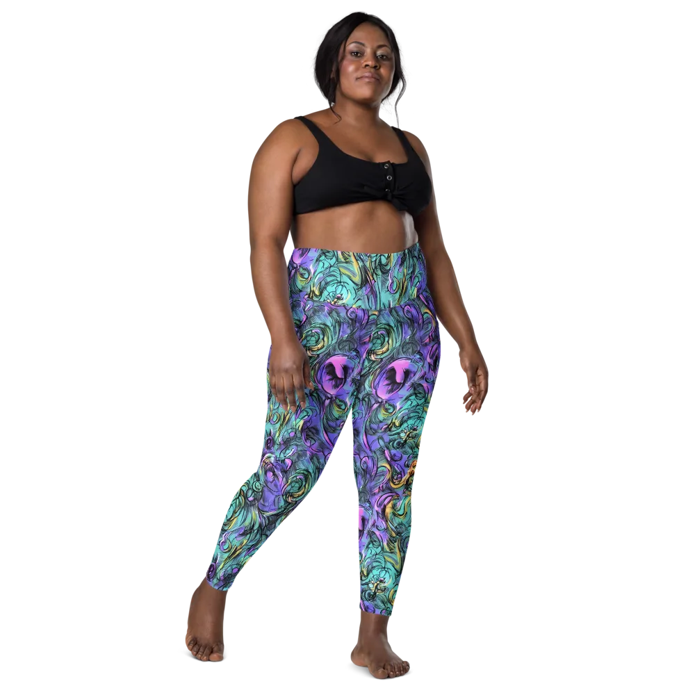Dreamwave Botanica on Leggings with Pockets — Front