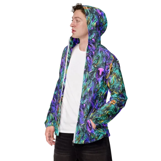 Dreamwave Botanica on a Men's Windbreaker