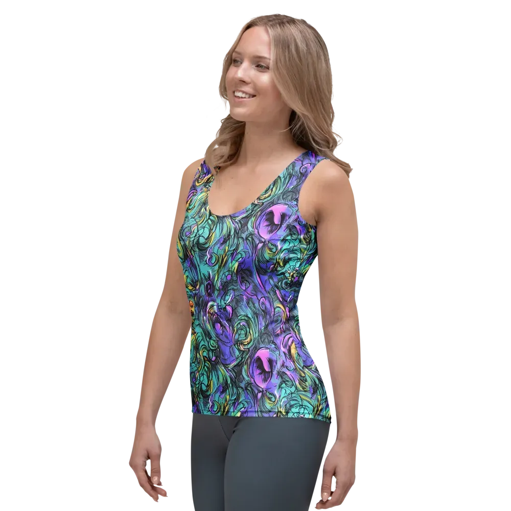Dreamwave Botanica on Women's Tank Top — Left Front