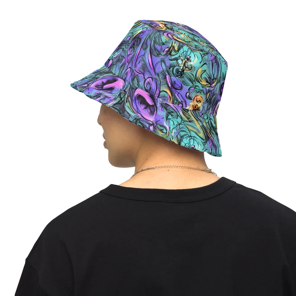 Dreamwave Botanica on Reversible Bucket Hat — Back Inside