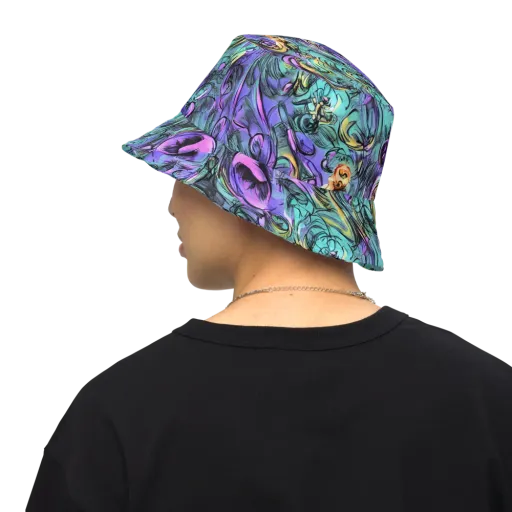 Dreamwave Botanica on a Reversible Bucket Hat
