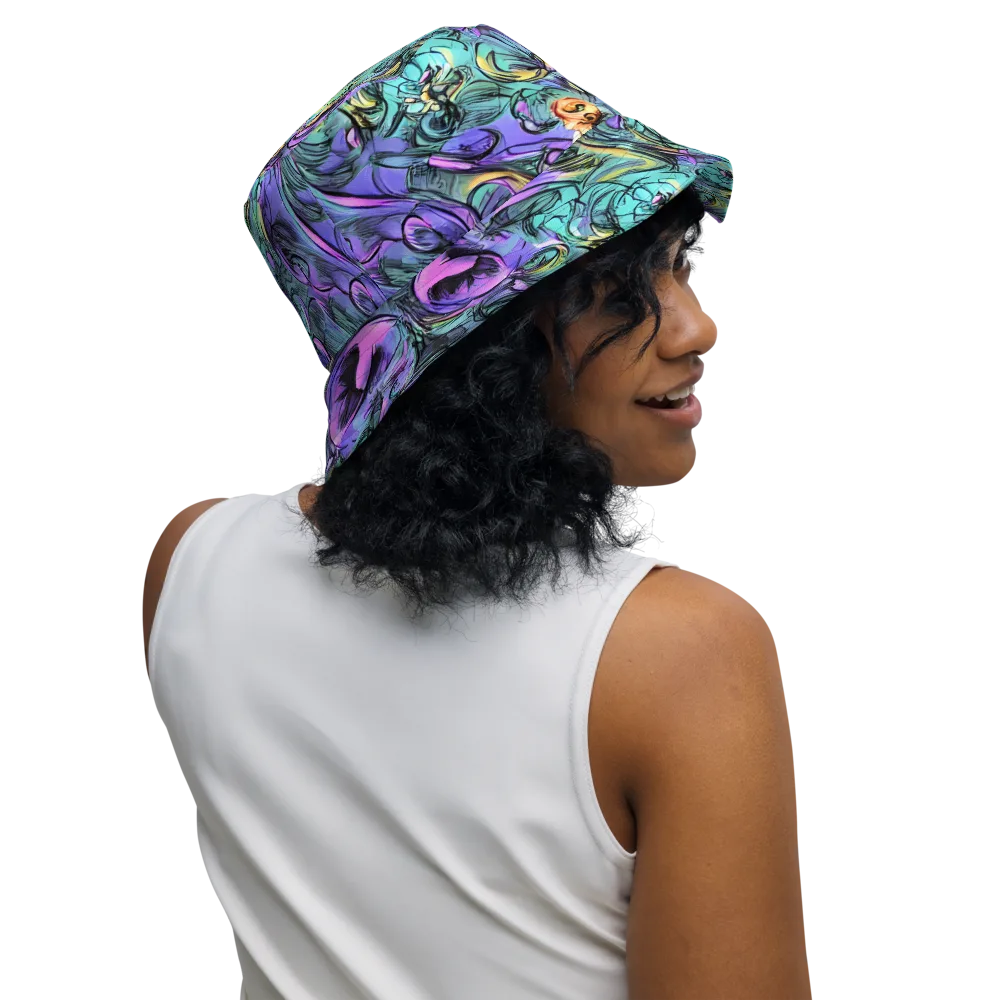 Dreamwave Botanica on Reversible Bucket Hat — Right Outside