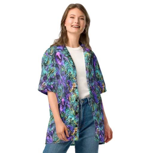Dreamwave Botanica on a Button Shirt