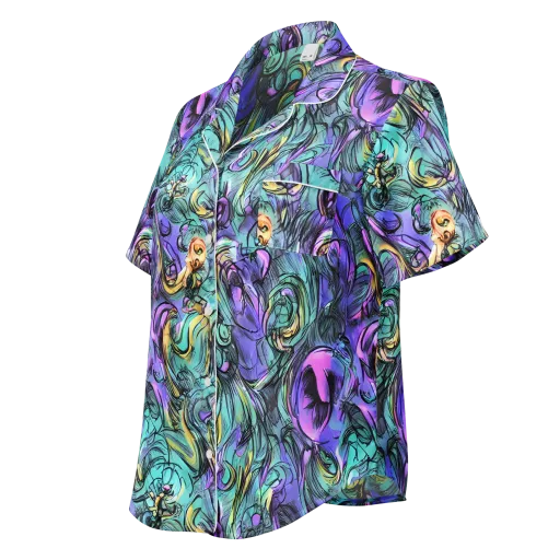 Dreamwave Botanica on a Women's Short Sleeve Pajama Top