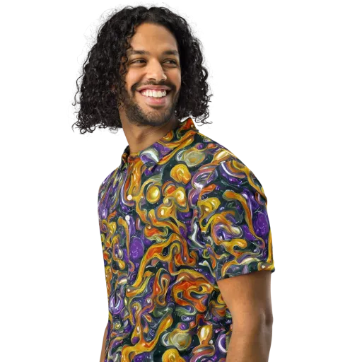 Wild Alchemy on a Men's Slim Fit Polo Shirt